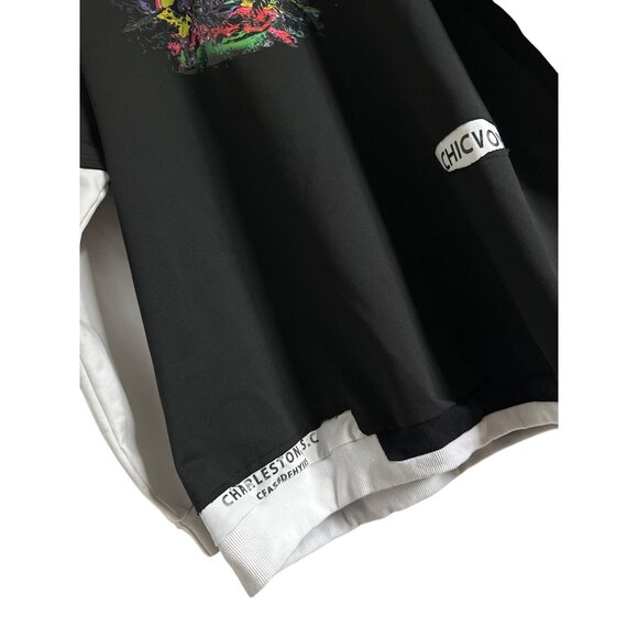 Graffiti Skull Hoodie Sweatshirt Black & White Purple Chicvoy Graphic Cotton XL - Picture 6 of 7